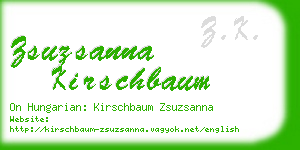 zsuzsanna kirschbaum business card